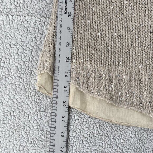 Press Sweater Womens Size Small Crew Neck Sequins Inner lining Knit Long Sleeve - Picture 4 of 8